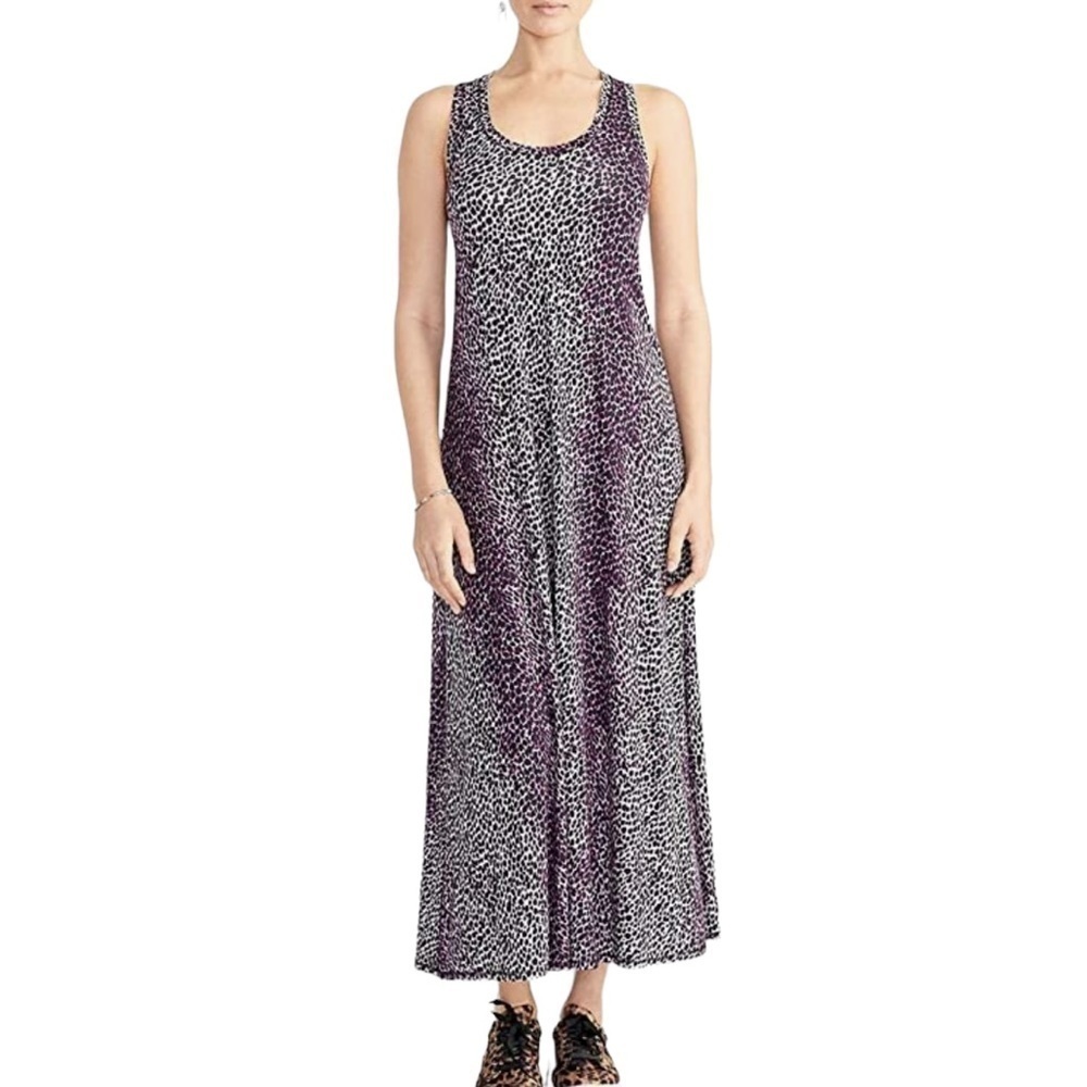 Rachel Rachel Roy Women Racerback Maxi Dress Bright Hyacinth Combo size L